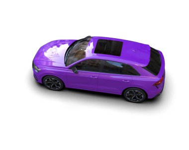 modern mor araba beyaz arka planda izole edilmiş