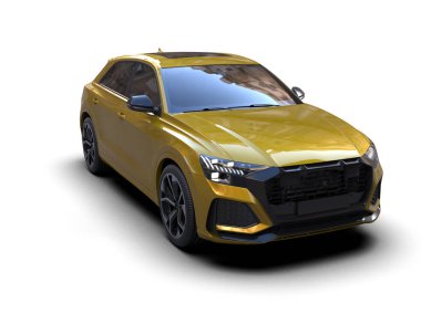 Araba sedanı beyaz arka planda izole edilmiş. 3d oluşturma