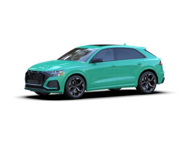 Beyaz arkaplandaki araba.