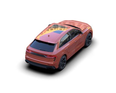 modern araba beyaz arka planda izole edildi. 3 boyutlu çizim - illüstrasyon