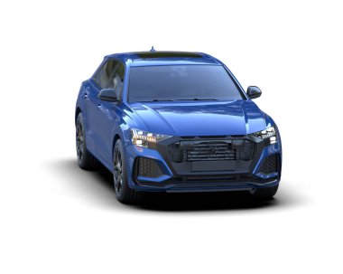 mavi modern araba - yan görünüm