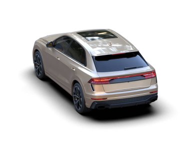 Araba beyaz arka planda izole edilmiş. 3d oluşturma.