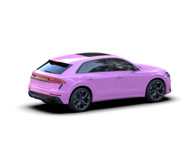 Arka görüşlü pembe spor araba - 3D görüntüleme