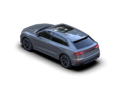 Siyah arazi aracı beyaz arka planda. 3d oluşturma