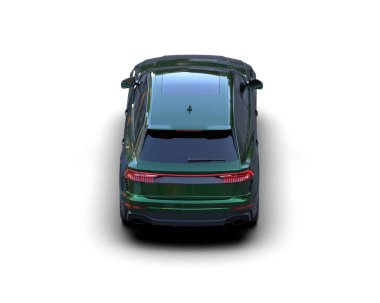 Modern araba beyazda izole edilmiş. 3D görüntüleme - illüstrasyon