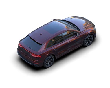 beyaz arka planda modern şehir spor otomobili 3 boyutlu