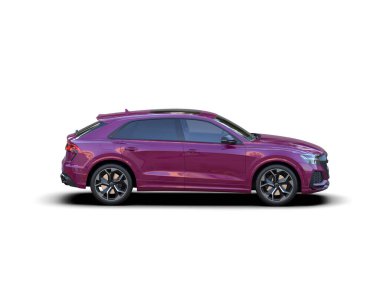 Lüks araba beyaz arka planda izole edilmiş.