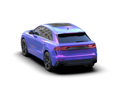 Modern araba arka planda izole edilmiş. 3D görüntüleme - illüstrasyon