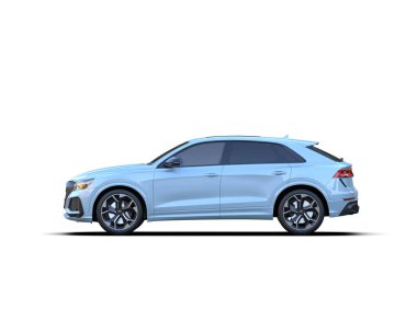 Araba sedan yan görünümü. 3d illüstrasyon