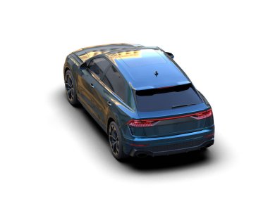 modern otomobil beyaz arka planda izole edildi. 3 boyutlu çizim - illüstrasyon