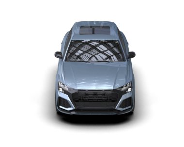 Beyaz arkaplandaki bir arabanın 3 boyutlu canlandırması