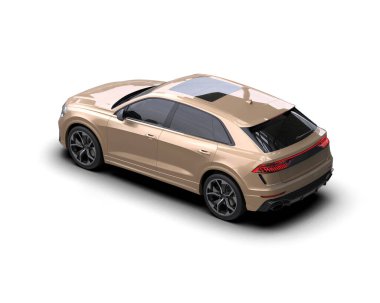 Arka planda lüks bir araba var. 3d illüstrasyon -