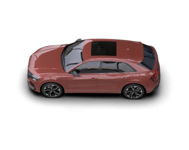 Beyaz arka planda lüks bir arabanın 3 boyutlu görüntüsü