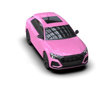 Pembe spor araba - 3 boyutlu illüstrasyon