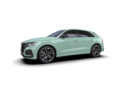 Araba beyaz arka planda izole edilmiş. 3 Boyutlu Hazırlama