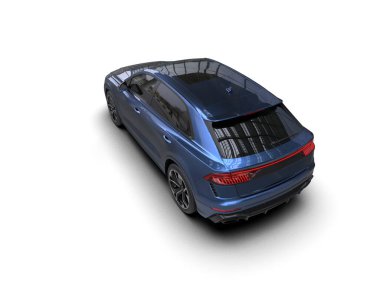 mavi modern araba - 3D render