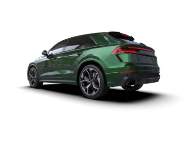 Beyaz arka planda modern SUV. 3d oluşturma