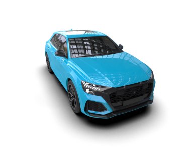 modern şehir arabası beyaz zemin üzerinde izole edilmiş 3 boyutlu görüntüleme