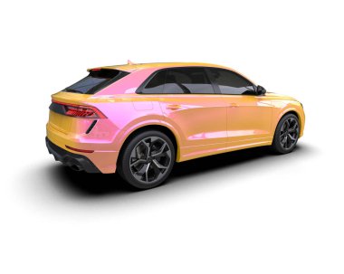 arkaplandaki araba... 3D görüntüleme - illüstrasyon