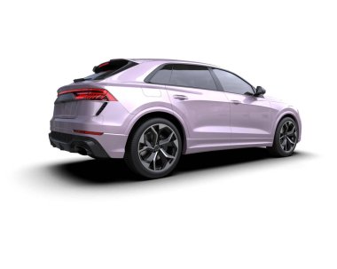 3D araba beyaz üzerinde izole edilmiş - daha az genel şehir arabası - illüstrasyon