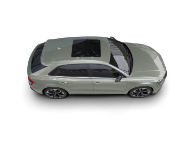 modern araba beyaz arka planda izole edildi. 3 boyutlu çizim - illüstrasyon