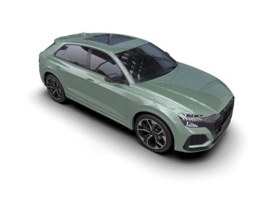 Araba sedanı beyaz arka planda izole edilmiş. 3d oluşturma.