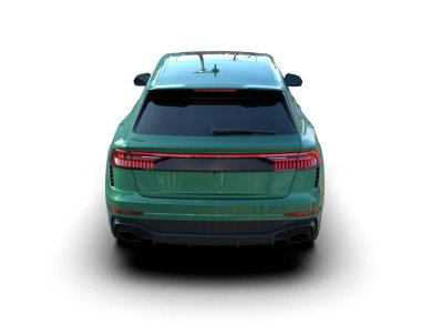 Beyaz arka planda modern lüks bir araba. 3d oluşturma.