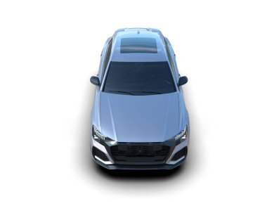 mavi arka planda beyaz modern araba