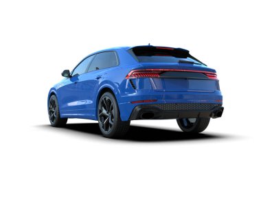 mavi modern spor araba - yan görünüm