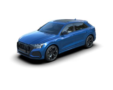 Mavi lüks arazi aracı. 3 Boyutlu Hazırlama