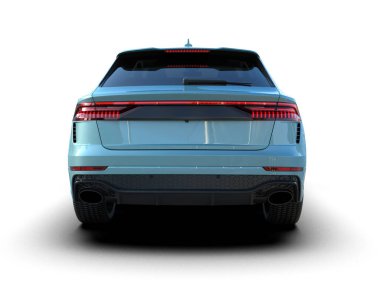 mavi modern araba geri