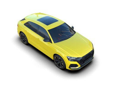 Modern kentsel sedan araba beyaz arka planda izole edilmiş. 3d illüstrasyon