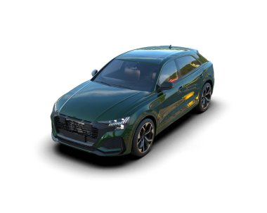 Modern lüks araba. Beyaz arka planda izole edilmiş. 3d oluşturma.