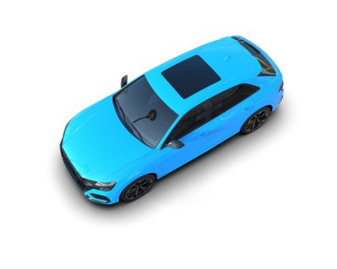 beyaz arkaplanda izole edilmiş bir araba