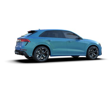 Modern mavi spor araba - yan görünüm