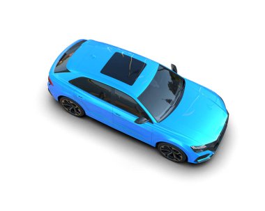 Modern araba arka planda izole edilmiş. 3d illüstrasyon - illüstrasyon