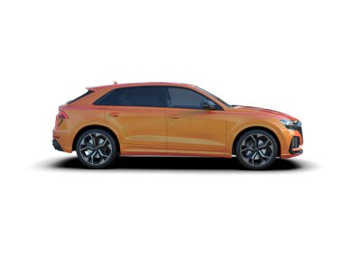 Beyaz arka planda izole edilmiş lüks bir araba. 3d illüstrasyon