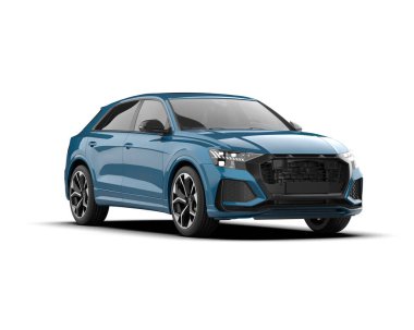 gerçekçi 3D mavi araba