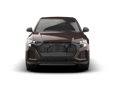 Siyah lüks SUv beyaz arka planda izole edildi