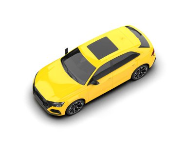 sarı modern araba - 3 boyutlu