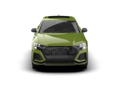 Arka planda modern şehir arabası. 3d oluşturma