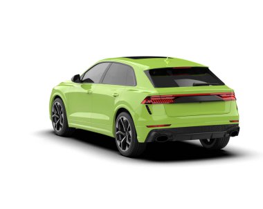 Siyah arka planı olan yeşil spor araba.