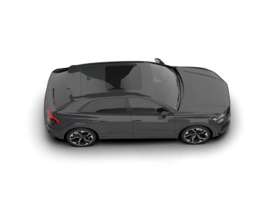 Beyaz arka planda modern lüks siyah araba.