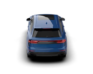 mavi modern araba - 3 boyutlu illüstrasyon