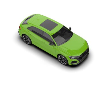 modern yeşil spor araba - 3 boyutlu