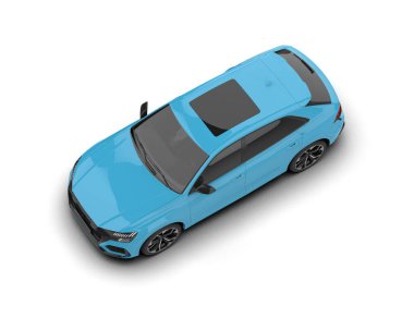 modern araba beyaz arkaplanda izole edildi