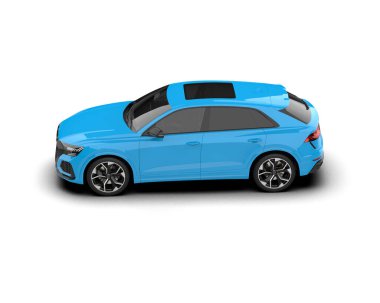 Modern araba arka planda izole edilmiş. 3d oluşturma