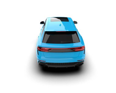 modern araba beyaz arka planda izole edildi. 3 boyutlu çizim - illüstrasyon