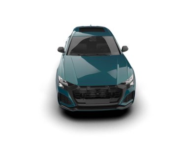 Beyaz arka planda modern şehir arabası. 3d oluşturma