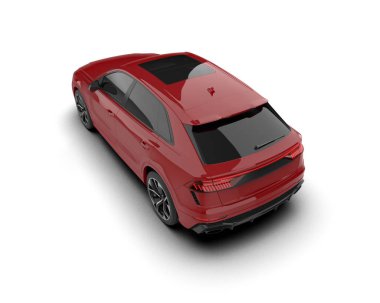 kırmızı araba arka planda izole edildi